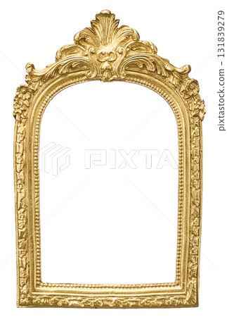 Antique-style gold photo frame, classic, white background Antique-style gold photo frame, classic, white background 131839279