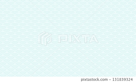 Light blue Seigaiha Japanese pattern, Japanese paper texture background material, Japanese pattern, texture, postcard size 131839324