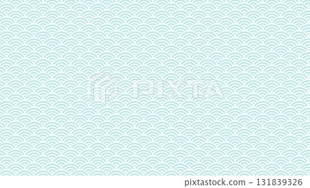 Light blue Seigaiha Japanese pattern, Japanese paper texture background material, Japanese pattern, texture, postcard size 131839326