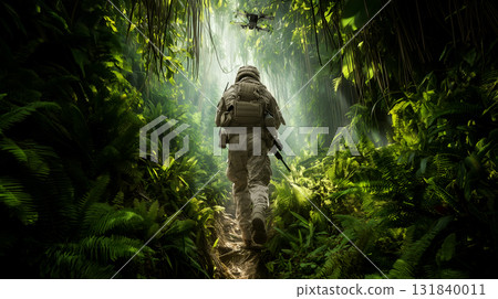 Jungle Patrol Soldier with Recon Drone 131840011