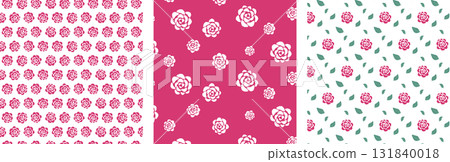 Rough red rose floral pattern set 131840018
