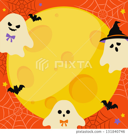 Halloween cute ghost background illustration (1:1) 131840746