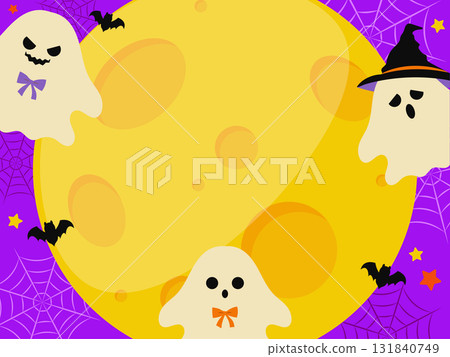 Halloween cute ghost background illustration (4:3) 131840749