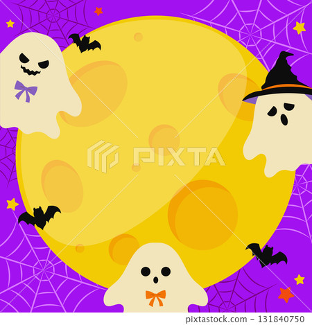 萬聖節可愛鬼魂背景插圖（1：1） 131840750
