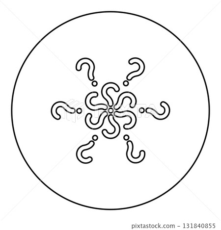 Signs of questions Sign question icon in circle round black color vector illustration image outline contour line thin style 131840855