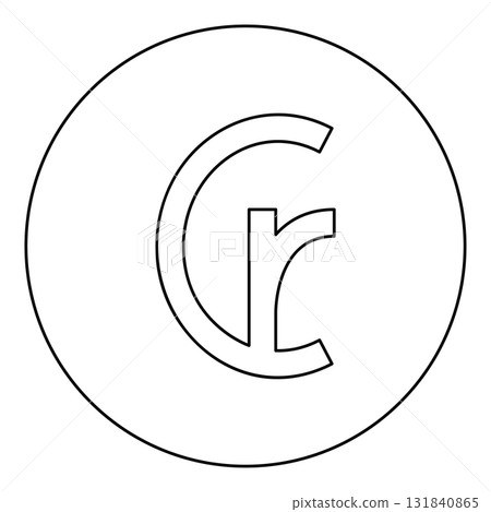 Brazilian Cruzeiro currency symbol sign element of money icon in circle round black color vector illustration image outline contour line thin style 131840865