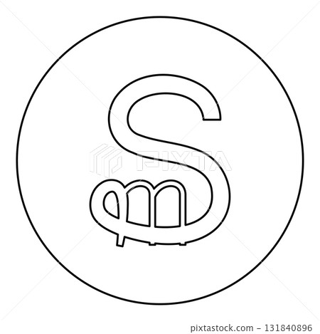 Spesmilo sign currency symbol money icon in circle round black color vector illustration image outline contour line thin style Spesmilo sign currency symbol money icon in circle round black color vector illustration image outline contour line thin style 131840896