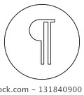 Paragraph sign Editable pilcrow text symbol typing element icon in circle round black color vector illustration image outline contour line thin style 131840900