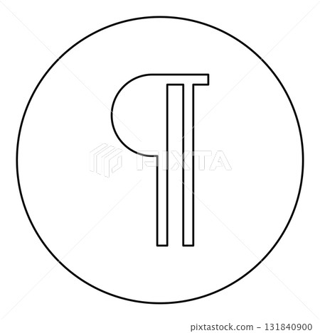 Paragraph sign Editable pilcrow text symbol typing element icon in circle round black color vector illustration image outline contour line thin style 131840900