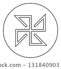 Solon symbol sign slavic pagan icon in circle round black color vector illustration image outline contour line thin style 131840903