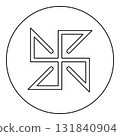Yarovrat symbol sign slavic pagan icon in circle round black color vector illustration image outline contour line thin style 131840904