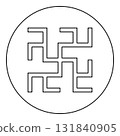 Odolen grass symbol sign slavic pagan icon in circle round black color vector illustration image outline contour line thin style 131840905