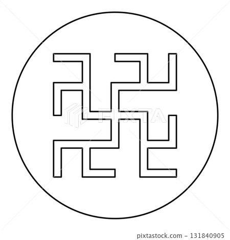 Odolen grass symbol sign slavic pagan icon in circle round black color vector illustration image outline contour line thin style Odolen grass symbol sign slavic pagan icon in circle round black color vector illustration image outline contour line thin style 131840905