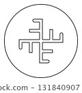 Heavenly cross symbol sign slavic pagan icon in circle round black color vector illustration image outline contour line thin style 131840907