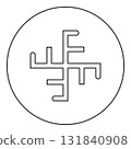 Sun crest symbol sign slavic pagan icon in circle round black color vector illustration image outline contour line thin style 131840908