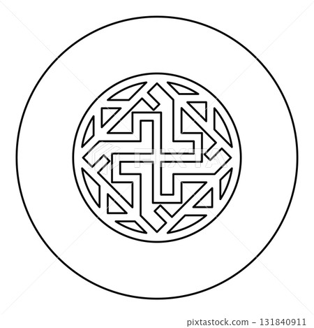 Valkyrie symbol sign slavic pagan icon in circle round black color vector illustration image outline contour line thin style Valkyrie symbol sign slavic pagan icon in circle round black color vector illustration image outline contour line thin style 131840911