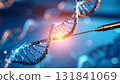 DNA helix researching gene editing and biotechnology concept 131841069