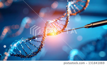 DNA helix researching gene editing and biotechnology concept DNA helix researching gene editing and biotechnology concept 131841069