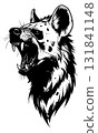 Hyena head snarling with aggressive expression 131841148