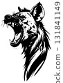 Hyena head snarling displaying aggression vector illustration 131841149