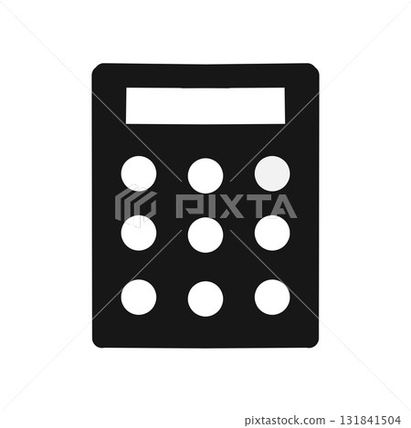 用於計算和會計工作的簡單計算器象形圖圖標 用於計算和會計工作的簡單計算器象形圖圖標 131841504
