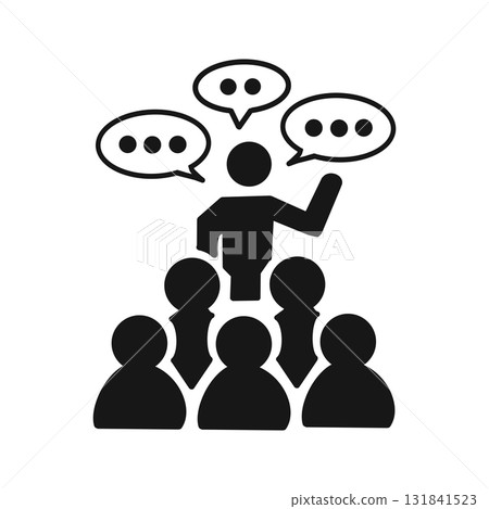 演講者和觀眾之間的溝通和討論圖標 131841523