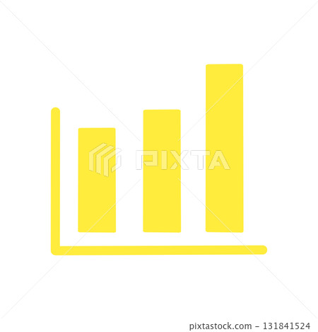 代表簡單條形圖的黃色象形圖圖標 131841524