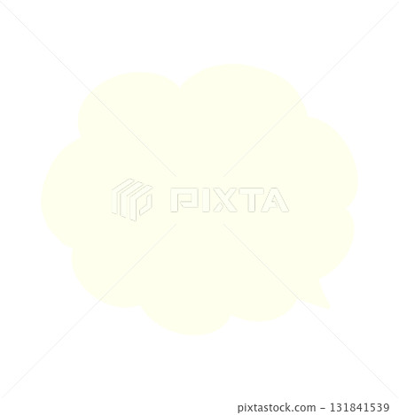 A simple and cute round cloud-shaped speech bubble in pale yellow. A simple and cute round cloud-shaped speech bubble in pale yellow. 131841539