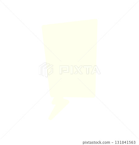 帶有閃電尾巴的傾斜淡黃色對話泡泡 131841563