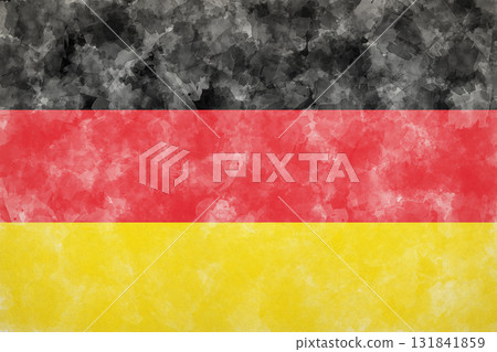 Patriotic digital illustration. Watercolor flag of Germany. German design. Patriotic digital illustration. Watercolor flag of Germany. German design. 131841859
