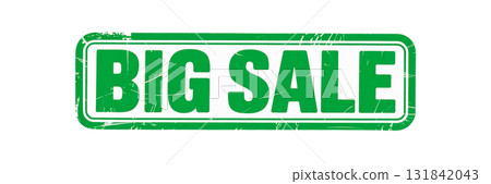 印章樣式的向量素材，帶有代表大減價的文字“BIG SALE” 131842043