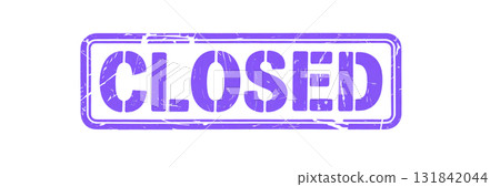 帶有“CLOSED”字樣的藍色向量印章，表示已關閉 131842044