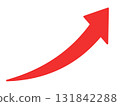 上升的紅色彎曲箭頭的插圖 131842288