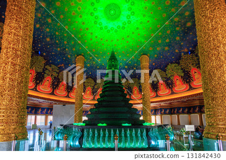 [Bangkok, Thailand] Colorful temple "Wat Paknam" [Vertical photo] 131842430