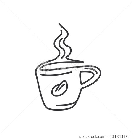 doodle coffe cup line  vector illustration design 131843173