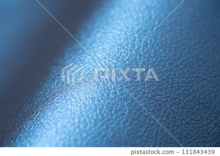 Image of blue metallic leather material 131843439