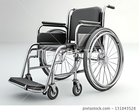 Empty Wheelchair in Minimalistic Environment, Accessible Mobility Device Empty Wheelchair in Minimalistic Environment, Accessible Mobility Device 131843528
