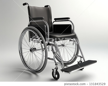 Wheelchair on White Background Representing Accessible Mobility Equipment 131843529