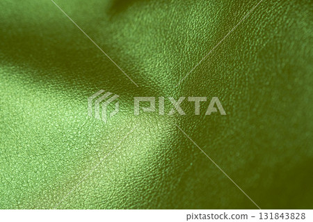 Image of green metallic leather material 131843828