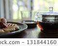 Delicious pancakes and tea 131844160