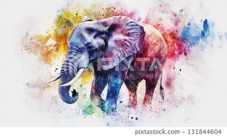 African elephant watercolor style painting concept 131844604