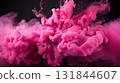 pink paint splash isolated on black background. paint background. 131844607