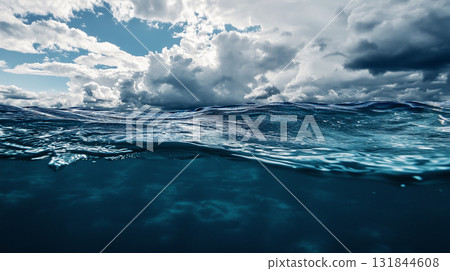 Tranquil underwater scene with copy space 131844608