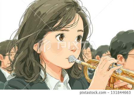 美優系列：美優高中生吹奏樂團 認真表情 131844663