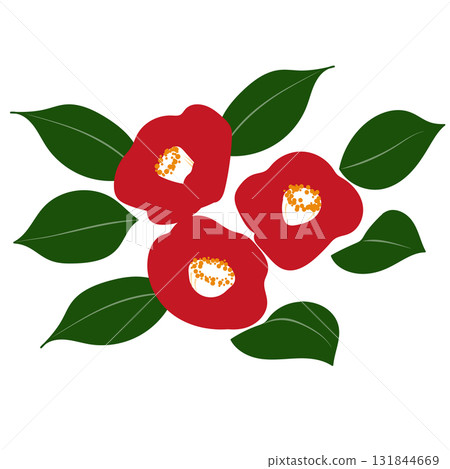 Red camellia flower and green leaves vector material | Camellia, flower, Japanese style, plant, red, vector Red camellia flower and green leaves vector material | Camellia, flower, Japanese style, plant, red, vector 131844669