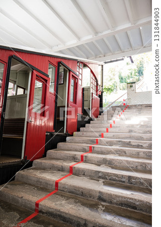 A retro cable car going up Monte Igueldo in San Sebastian, Spain A retro cable car going up Monte Igueldo in San Sebastian, Spain 131844903