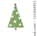 Simple Christmas tree illustration in crayon style, Nordic colors 131844951
