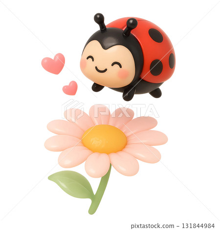 Cute ladybug with Daisy flower Cute ladybug with Daisy flower 131844984
