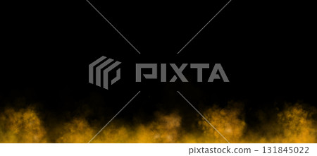 Orange smoke cloud isolated on transparent background template mockup for fire ash explosion cinematic atmosphere 131845022