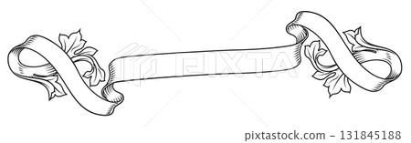 Scroll Crest Heraldic Filigree Pattern Motif 131845188